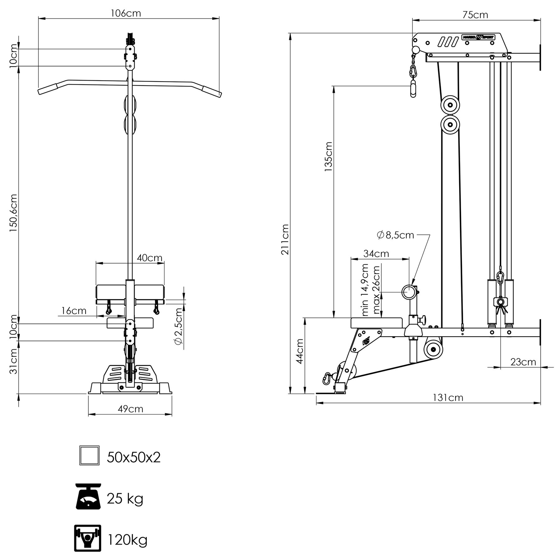 Ергономіка тренажера Marbo Sport MS-W104 2.0 Ергономіка тренажера Marbo Sport MS-W104 2.0